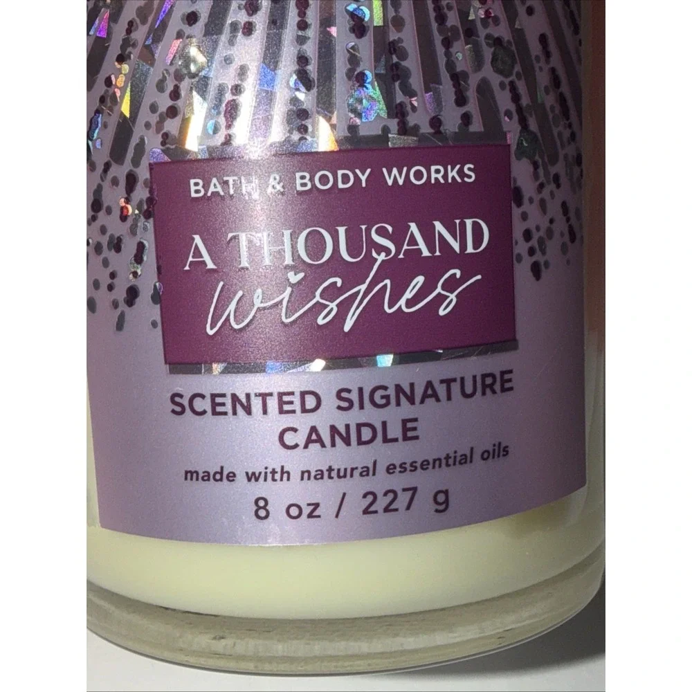 Bath & Body Works A Thousand Wishes Scented Single Wick Candle 8oz White Barn